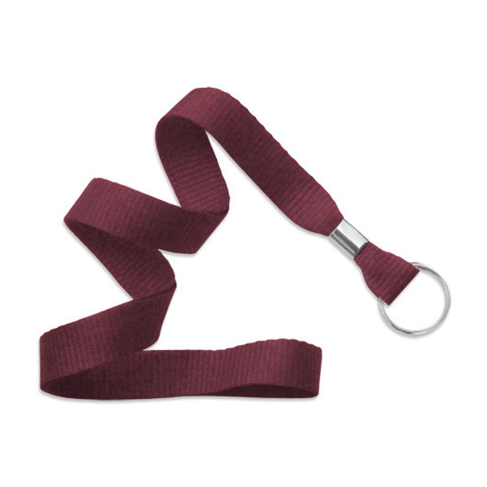 5/8'' Maroon MicroWeave Non-Breakaway Lanyard w/ Split Ring - 100 per pack