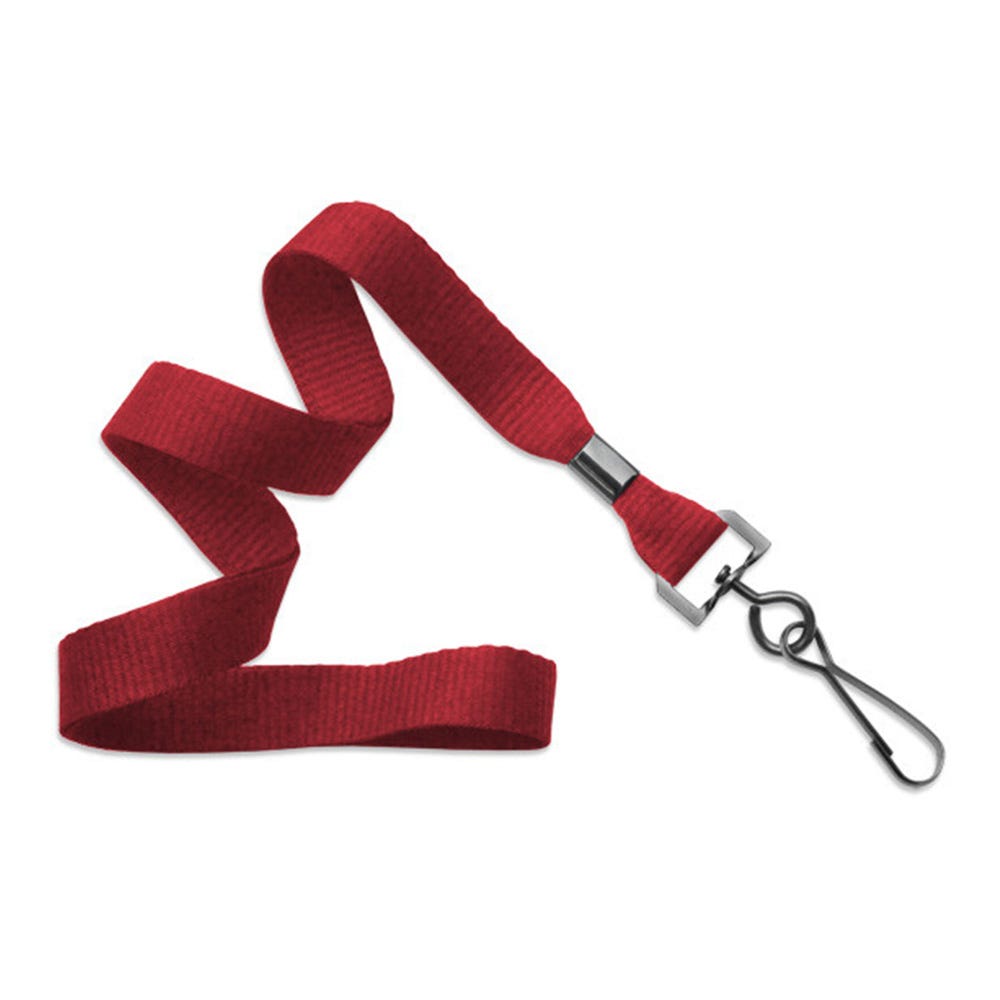 5/8'' Red MicroWeave Non-Breakaway Lanyard w/ Black Oxide Swivel Hook - 1000 per pack