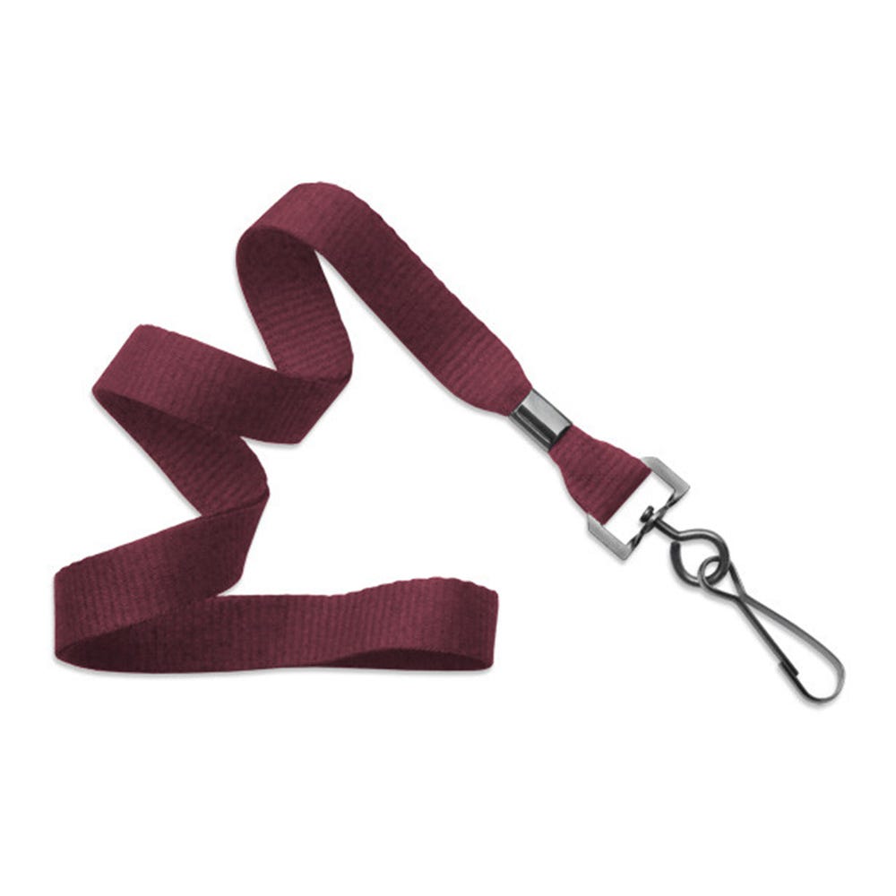 5/8'' Maroon MicroWeave Non-Breakaway Lanyard w/ Black Oxide Swivel Hook - 1000 per pack