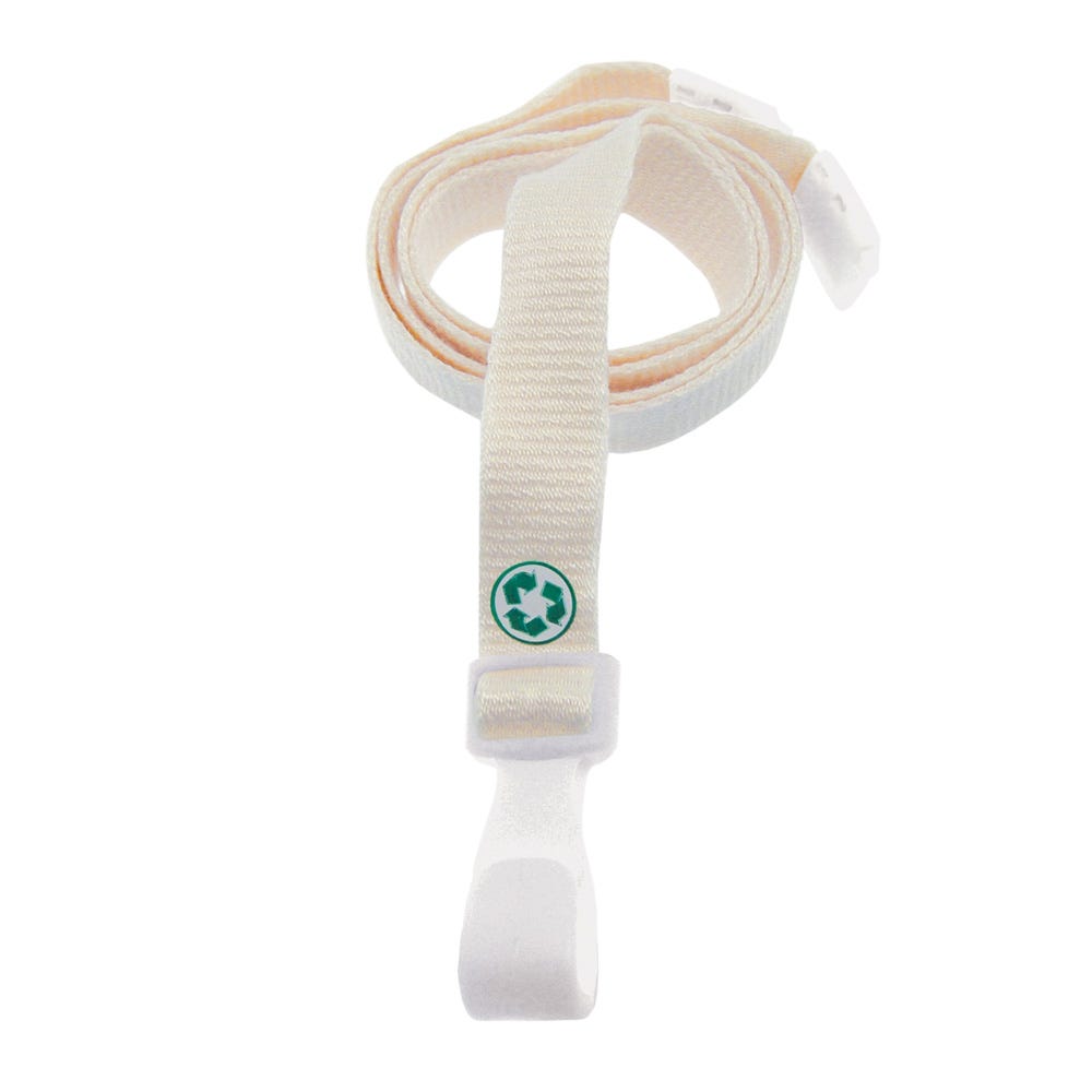 3/8'' Natural Earth-Friendly Bamboo Lanyard with Safety Breakaway & Wide No-Twist Hook - 100 per pac