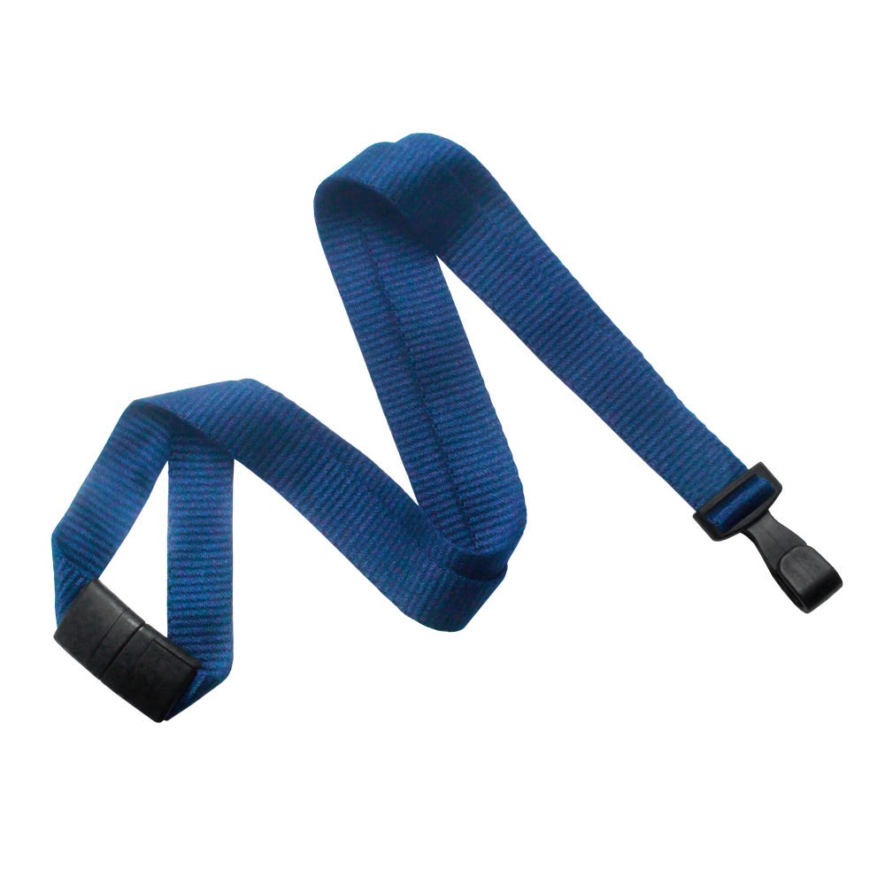 5/8'' Navy Blue Earth-Friendly Bamboo Lanyard with Safety Breakaway & No-Twist Hook - 100 per pack
