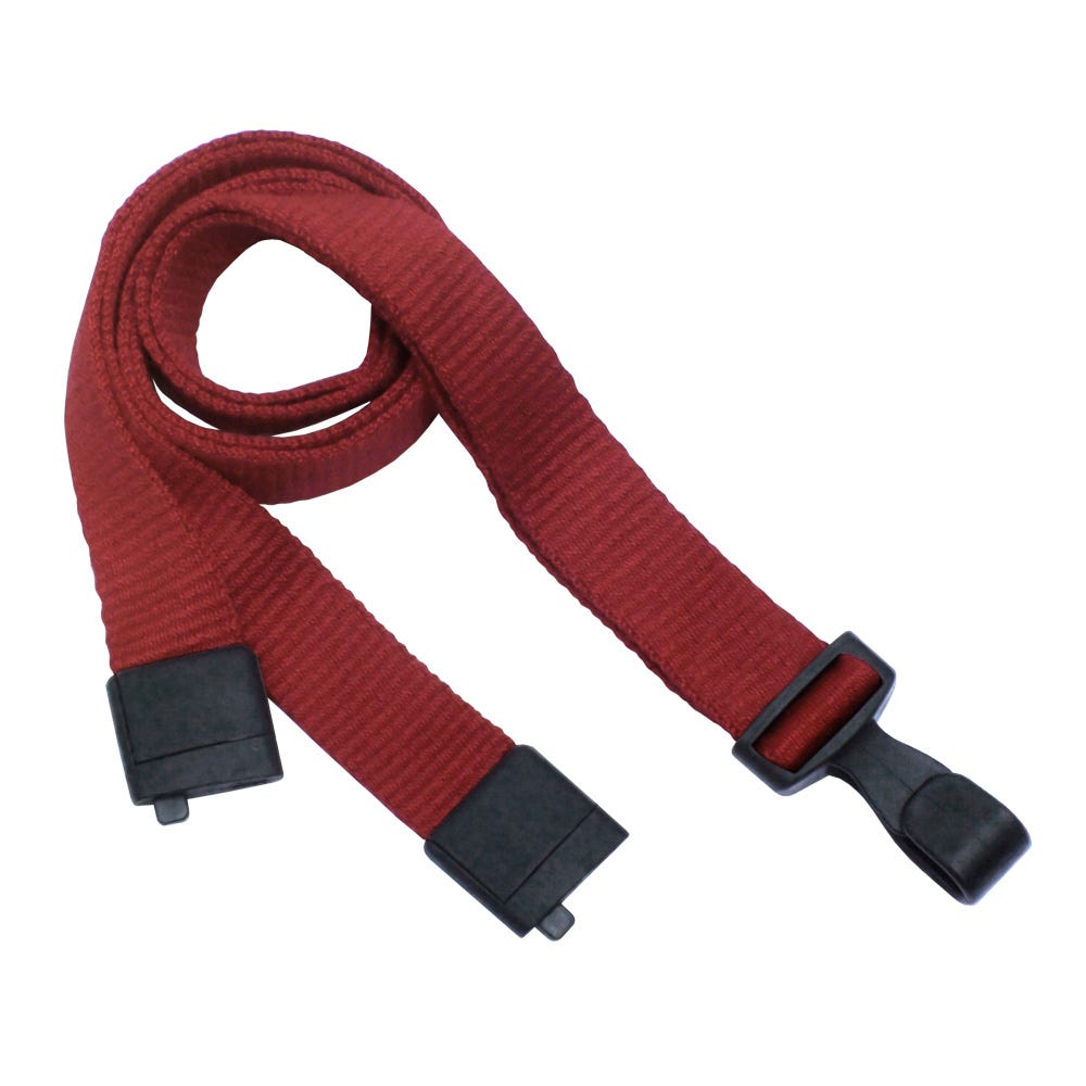 5/8'' Red Earth-Friendly Bamboo Lanyard with Safety Breakaway & No-Twist Hook - 1000 per pack