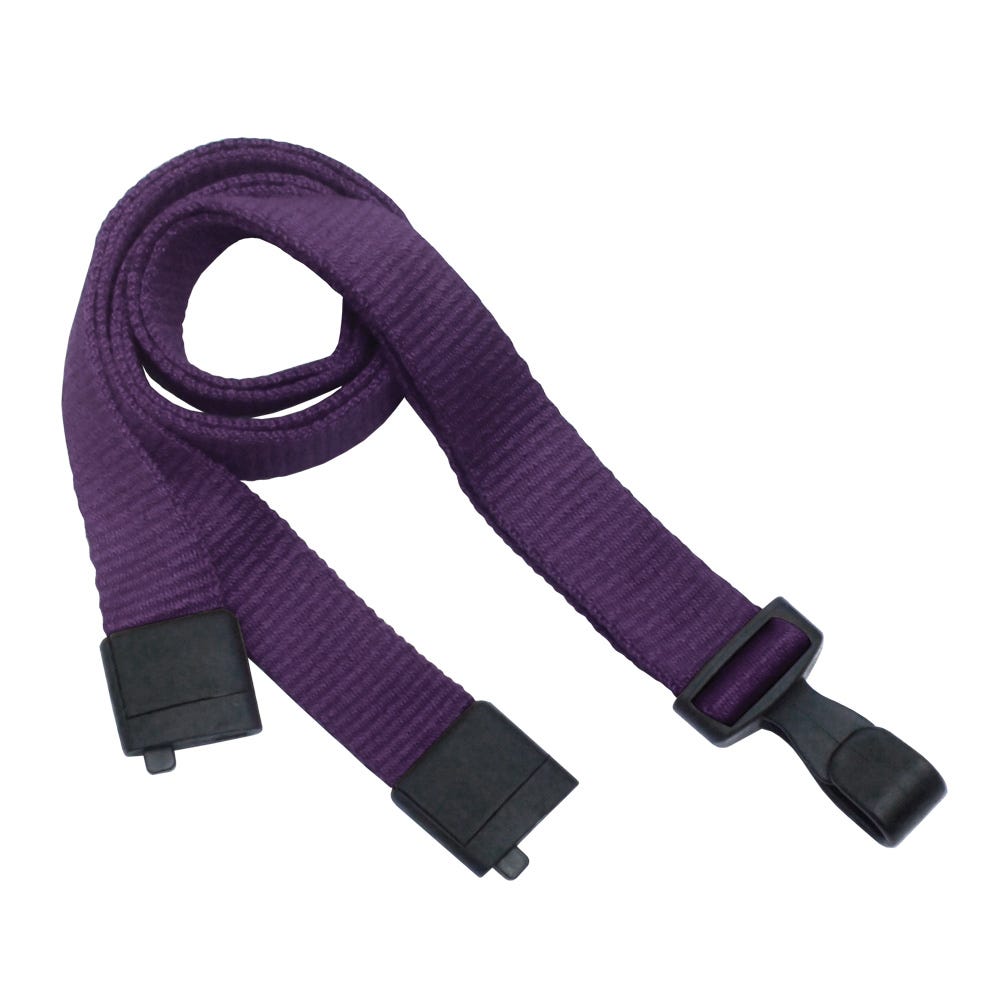 5/8'' Purple Earth-Friendly Bamboo Lanyard with Safety Breakaway & No-Twist Hook - 1000 per pack
