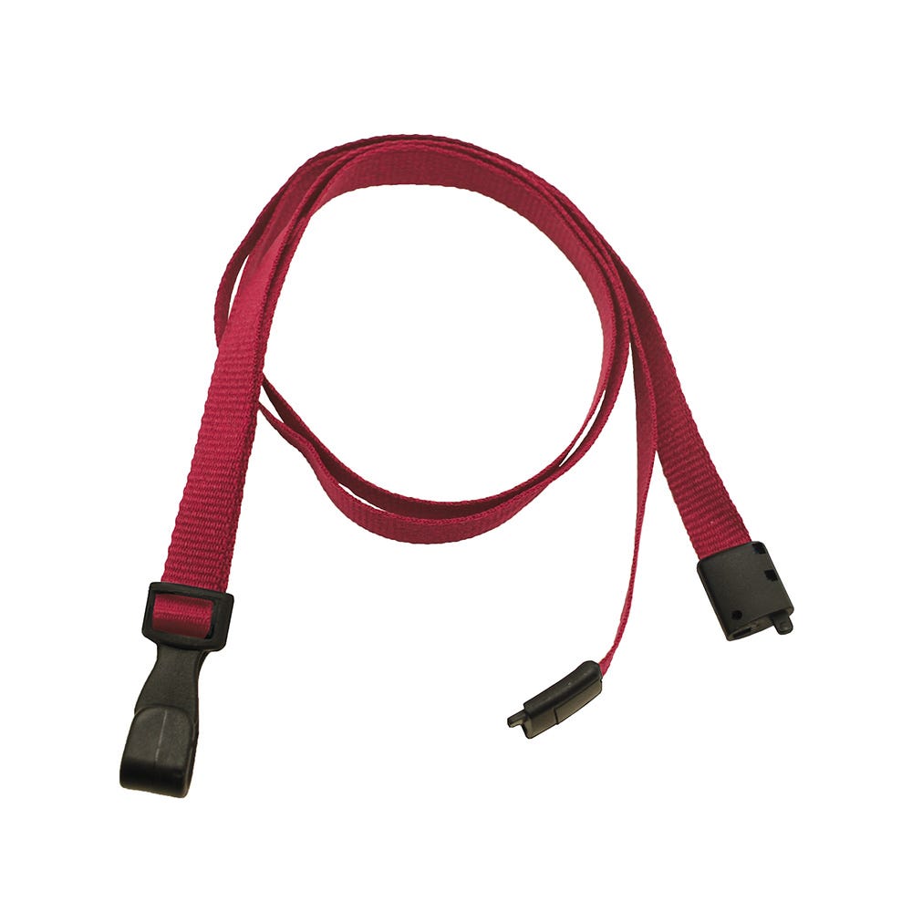 3/8'' Red Earth-Friendly PET Lanyard with Safety Breakaway & Wide No-Twist Hook - 100 per pack