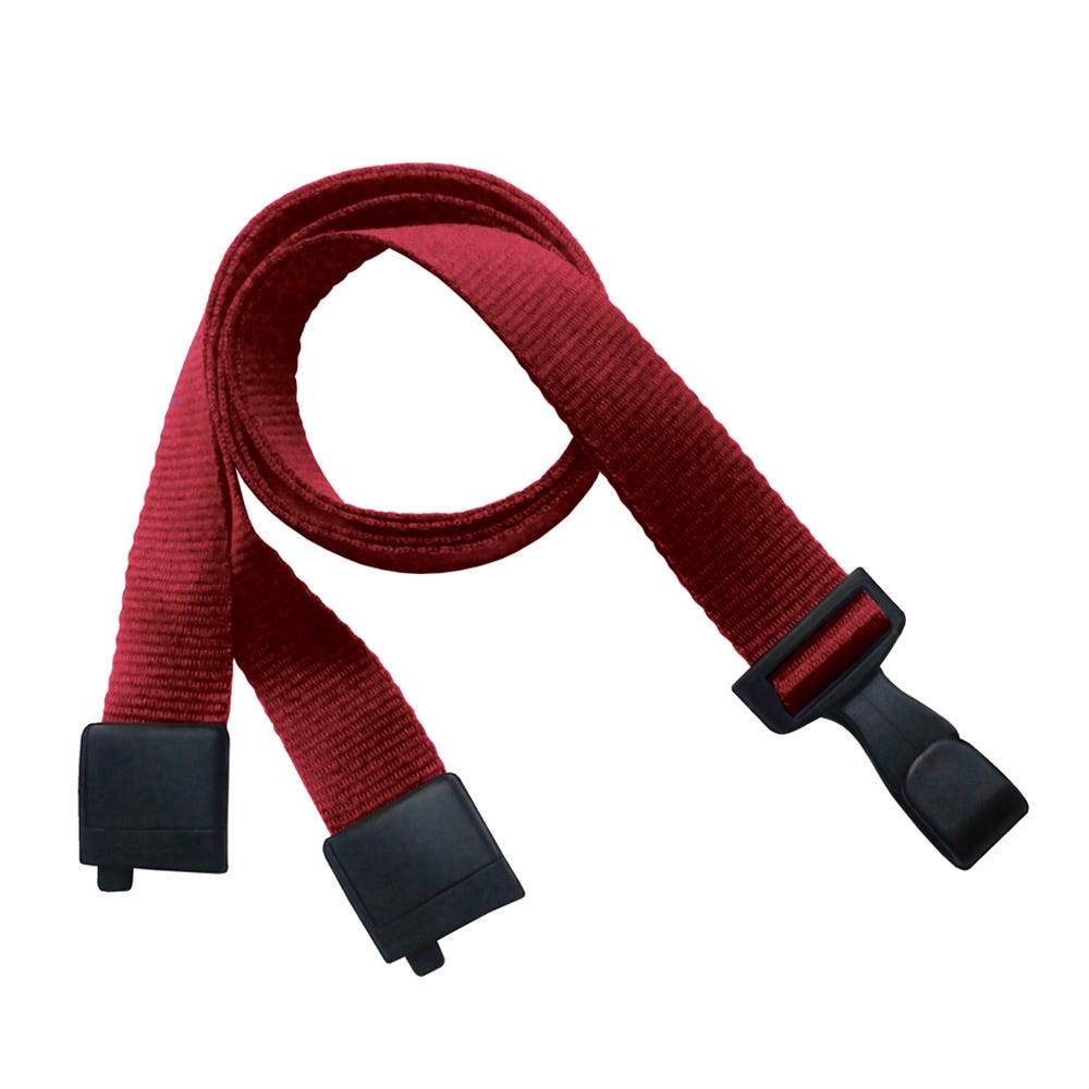 5/8'' Red Earth-Friendly PET Lanyard with Safety Breakaway & Wide No-Twist Hook - 1000 per pack