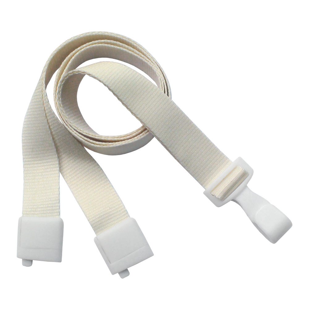 5/8'' Natural Earth-Friendly PET Lanyard with Safety Breakaway & Wide No-Twist Hook - 1000 per pack