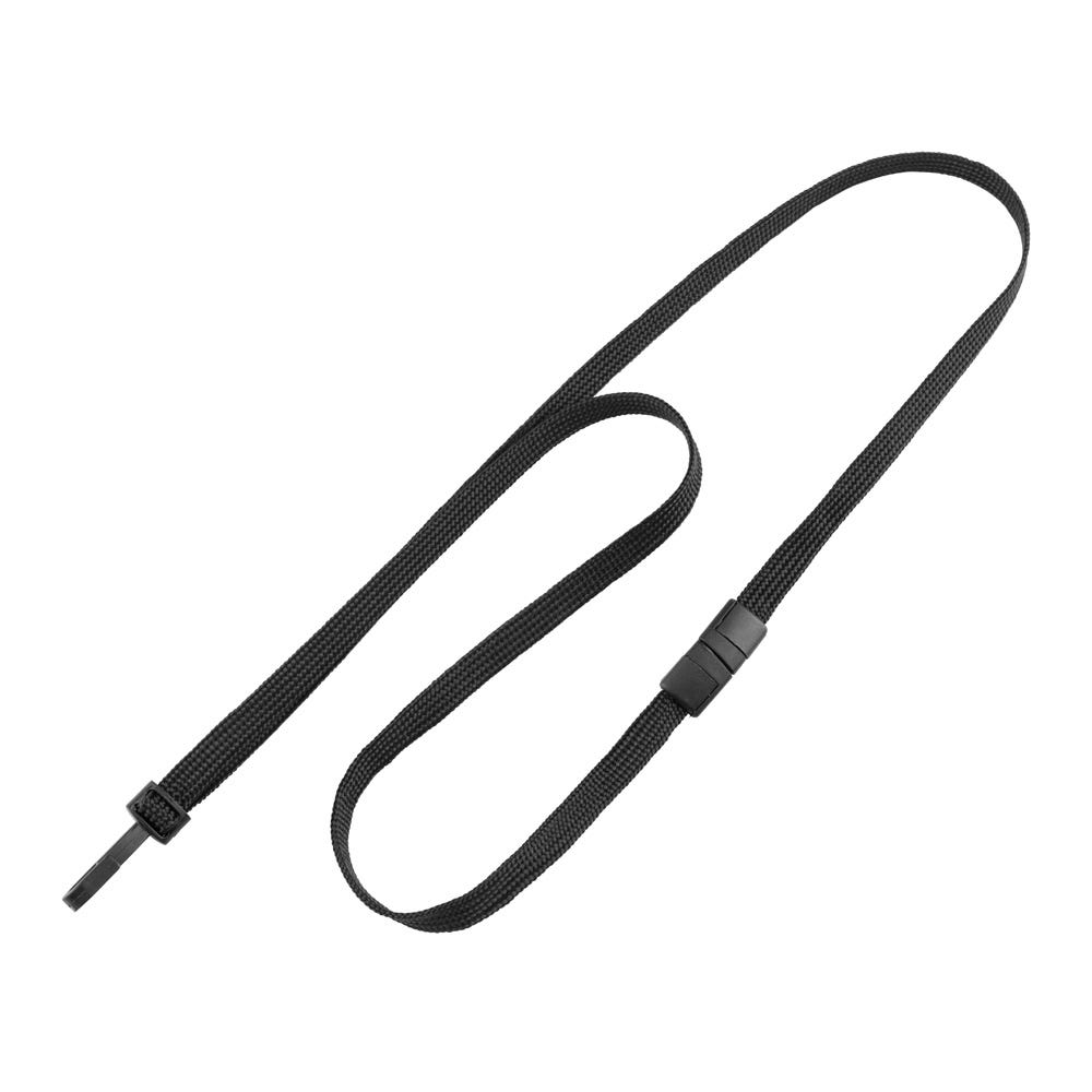 3/8 Black Breakaway Lanyard with Narrow Plastic Hook - 100 per pack