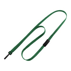 3/8 Green Breakaway Lanyard with Narrow Plastic Hook - 100 per pack