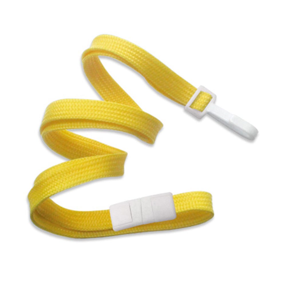 3/8 Yellow Breakaway Lanyard with Narrow Plastic Hook - 100 per pack