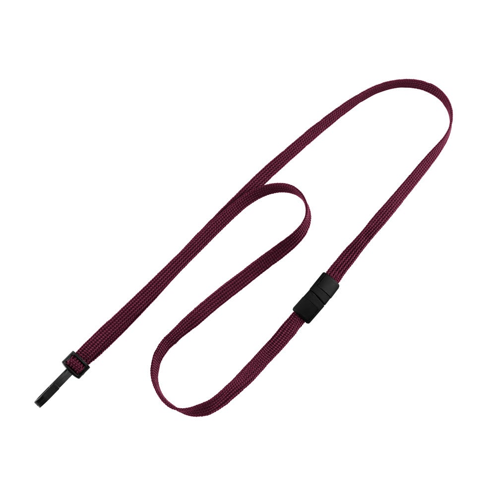 3/8 Maroon Breakaway Lanyard with Narrow Plastic Hook - 100 per pack