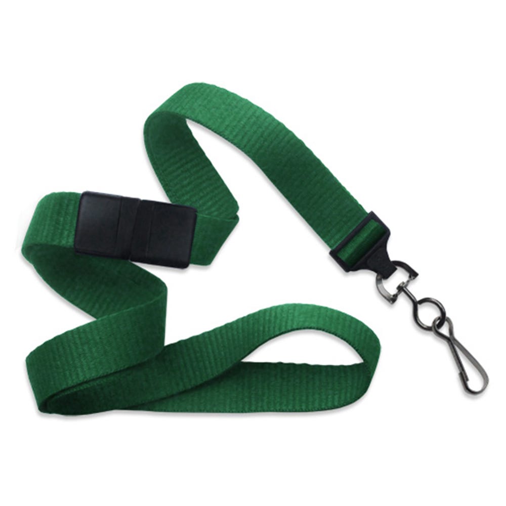 5/8'' Green MicroWeave Lanyard w/ Safety Breakaway - 1000 per pack