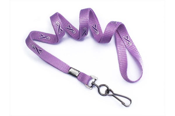100-Pack of 3/8'' MicroWeave Cause Awareness Non-Breakaway Lanyards