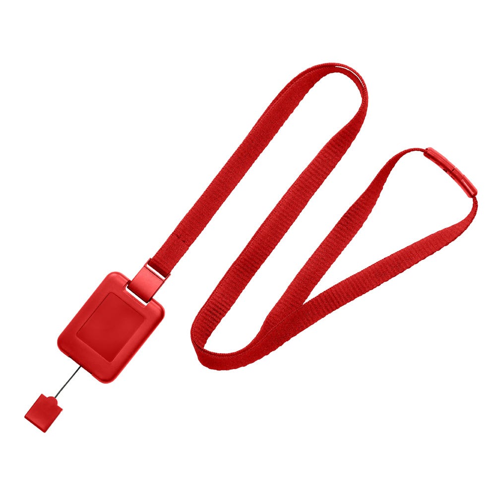 3/8'' Red SlimReel System Lanyard & Badge Reel Combination - 100 per pack