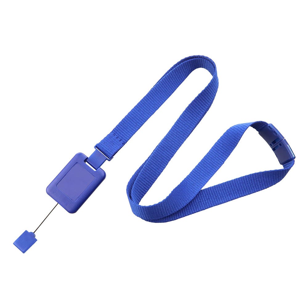 5/8'' Blue SlimReel System Lanyard & Badge Reel Combination - 100 per pack