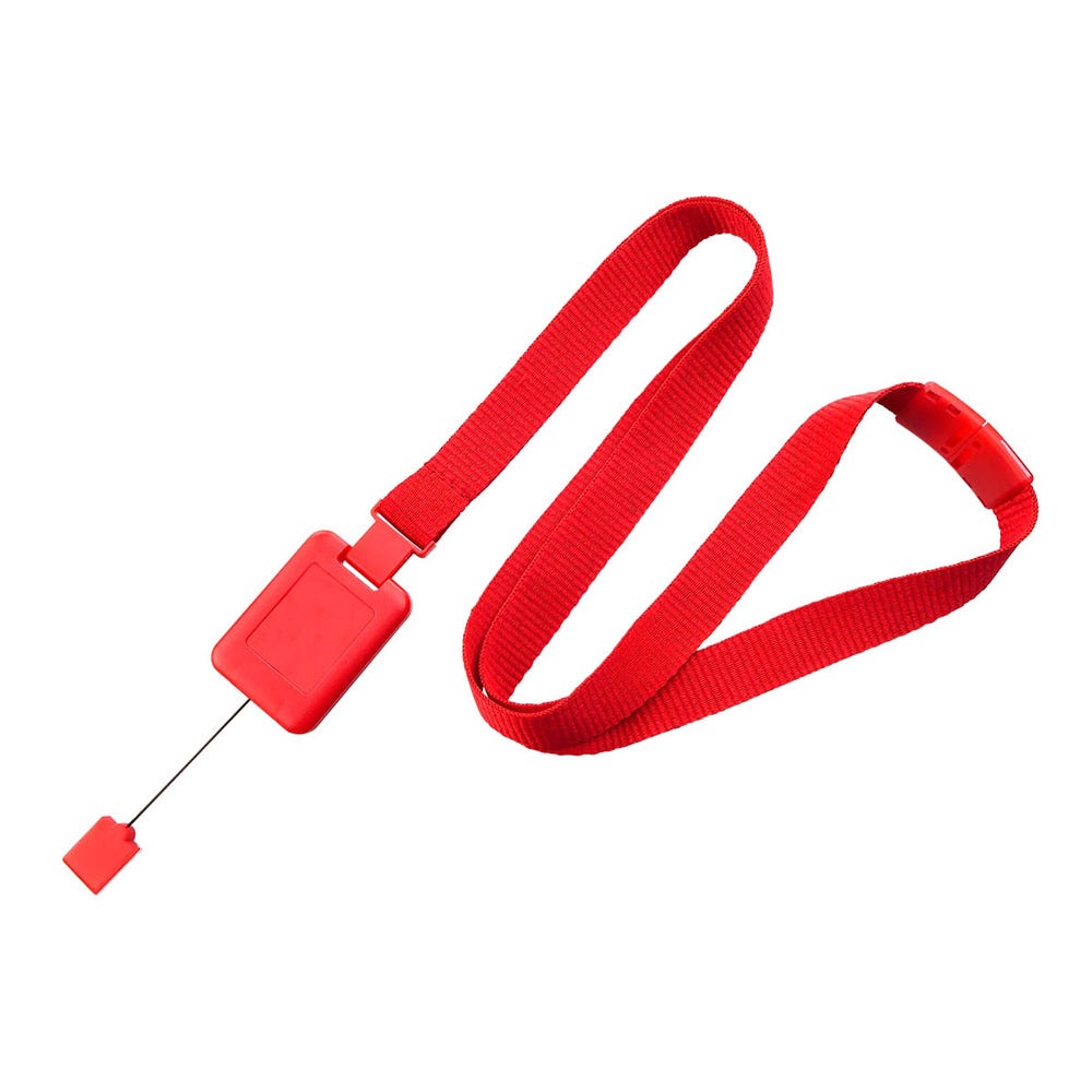 5/8'' Red SlimReel System Lanyard & Badge Reel Combination - 100 per pack