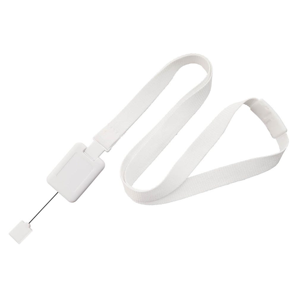 5/8'' White SlimReel System Lanyard & Badge Reel Combination - 100 per pack