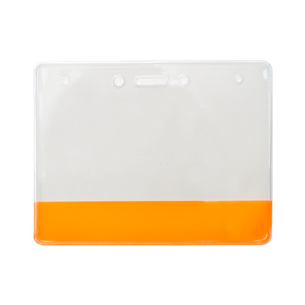 Transparent Orange Bar - Horizontal - Large Event Badge Holders - 100 per pack