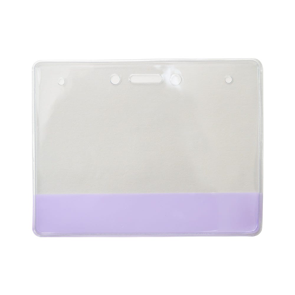 Transparent Purple Bar - Horizontal - Large Event Badge Holders - 100 per pack