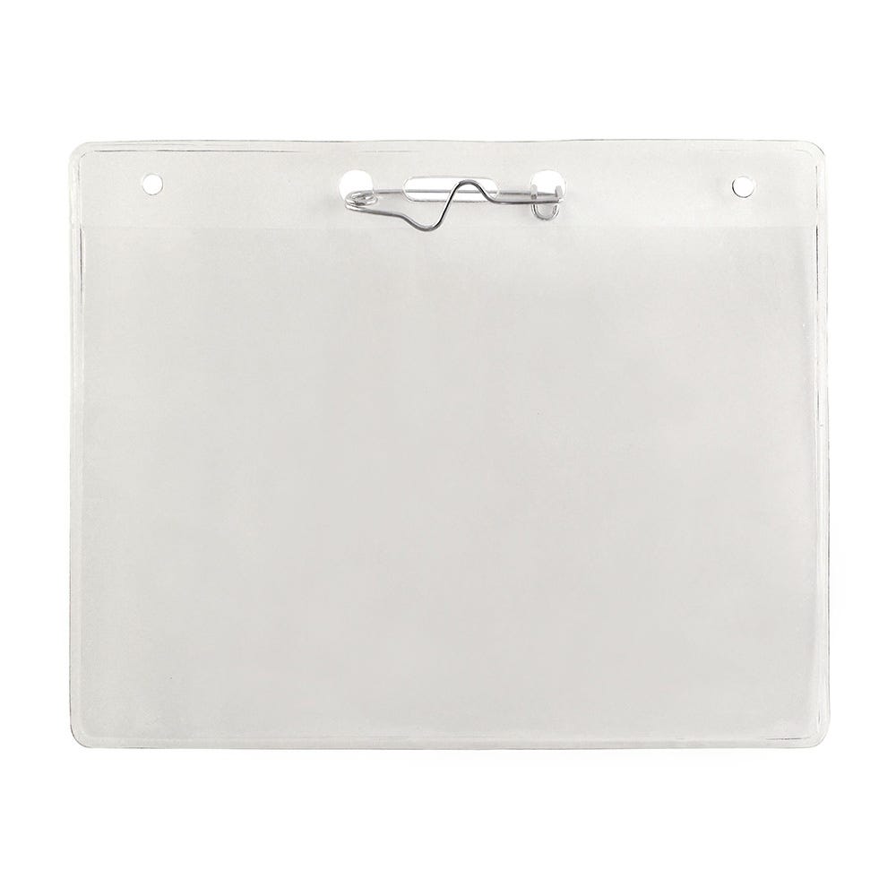 Clear Vinyl - Horizontal - Event Name Tag Holder with Pin - 100 per pack