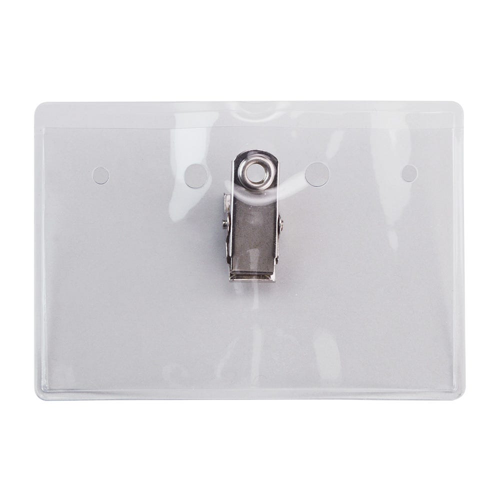 Clear Vinyl - Horizontal - Name Tag Holder with Embossed ''U'' Clip - 100 per pack