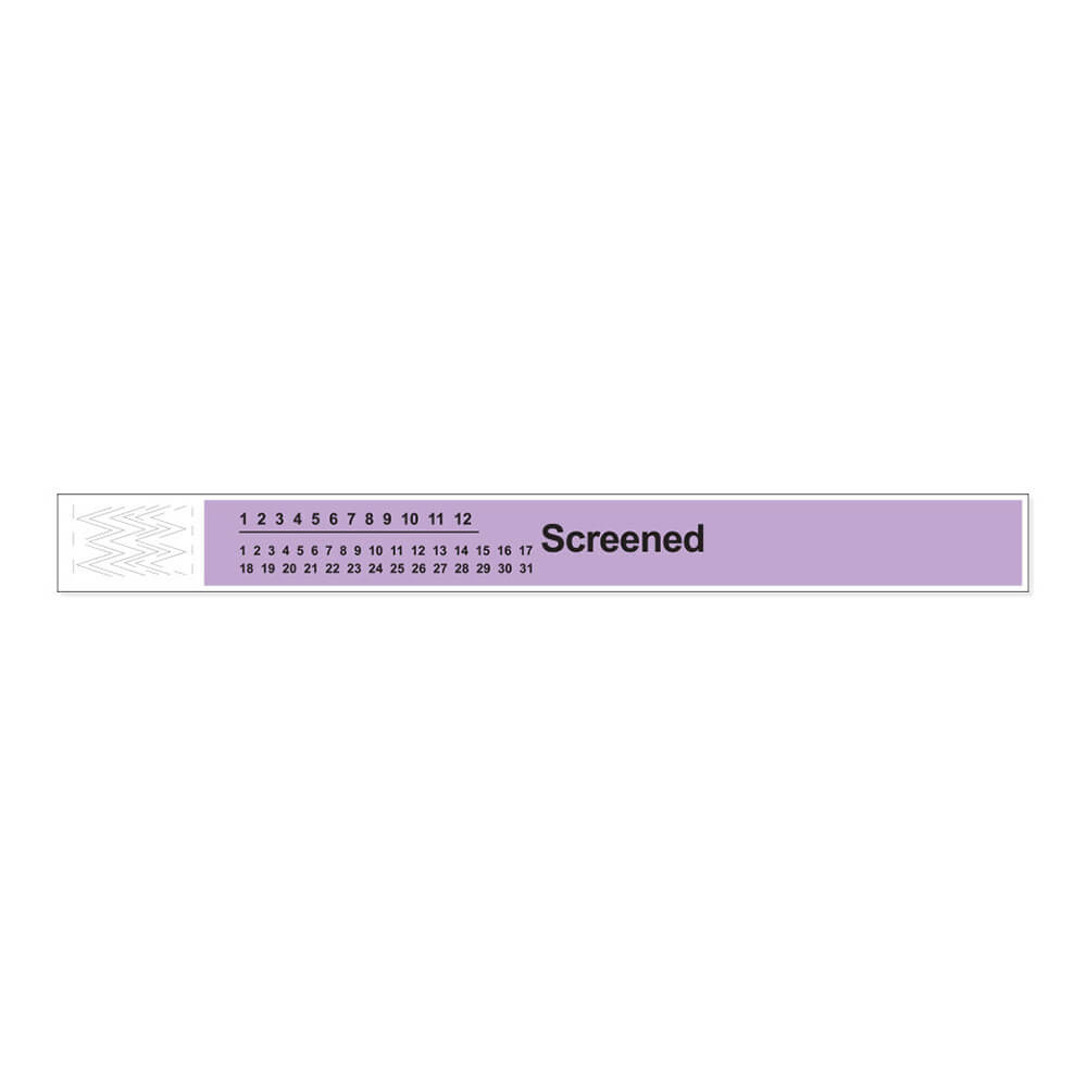 Short Stay® Tyvek® Patient Bands - Pre-Printed ''Screened''