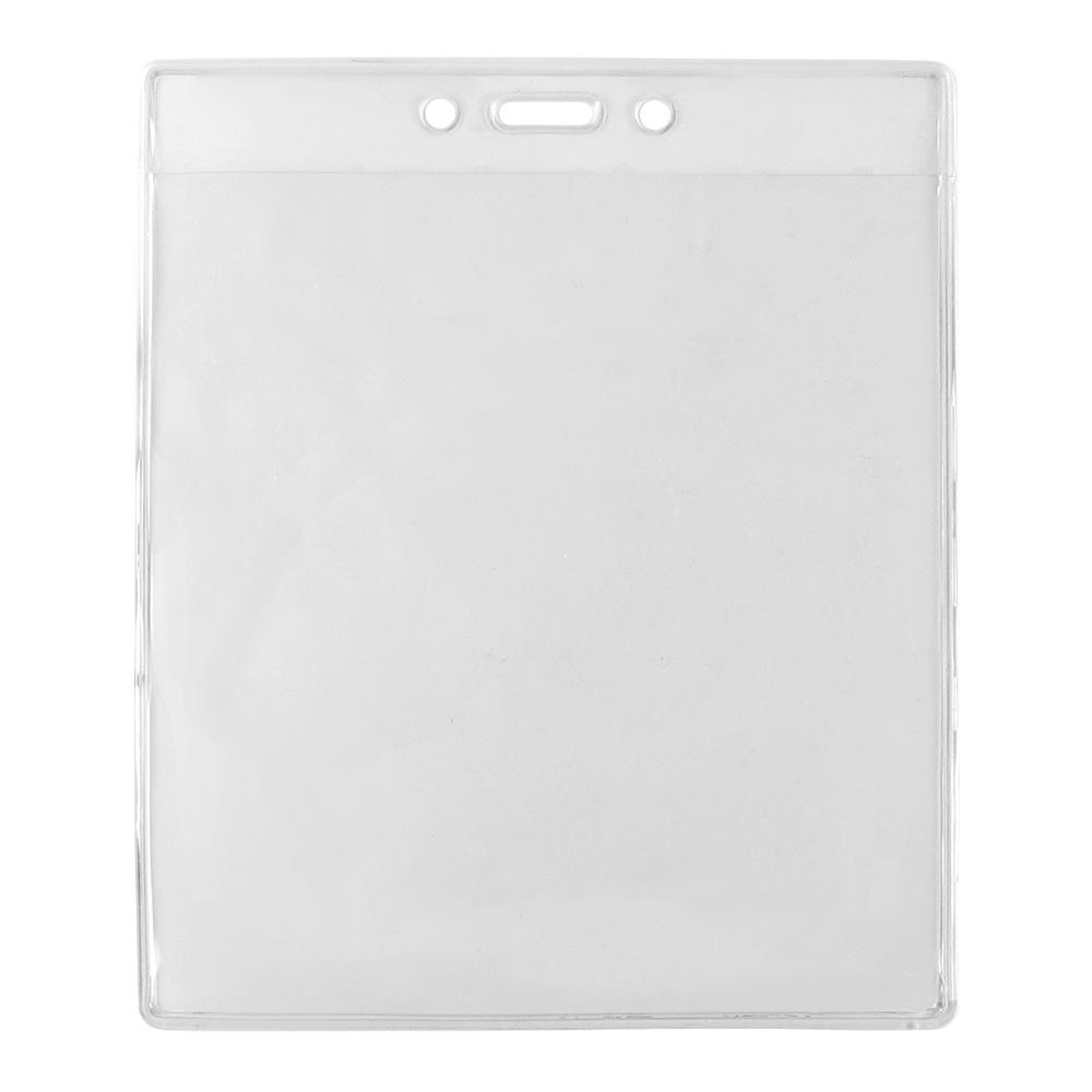 Event Size - Vertical - Clear Vinyl Badge Holder w/ Slot and Chain Holes - 100 per pack