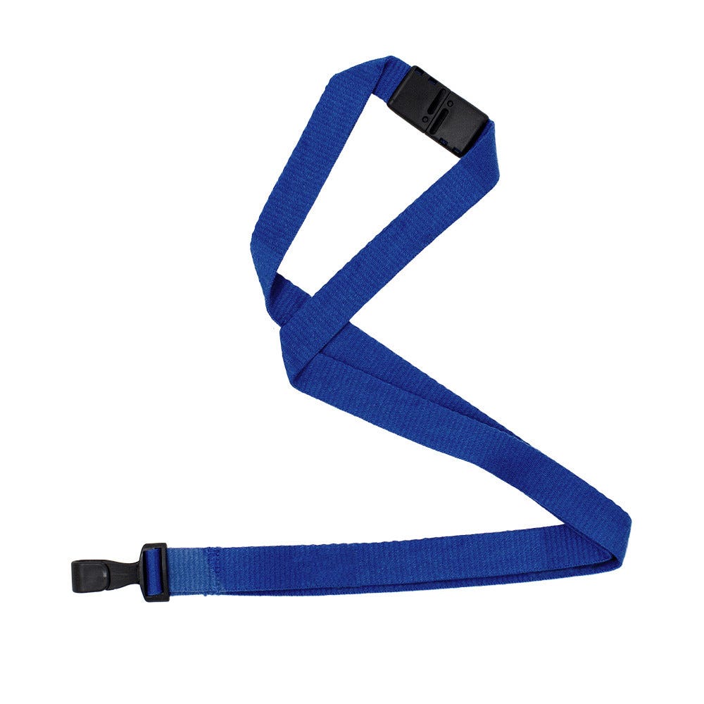 Blue 5/8" NextLife Compostable Lanyard with Organic Based Clip and Safety Breakaway - 100 Per Pack
