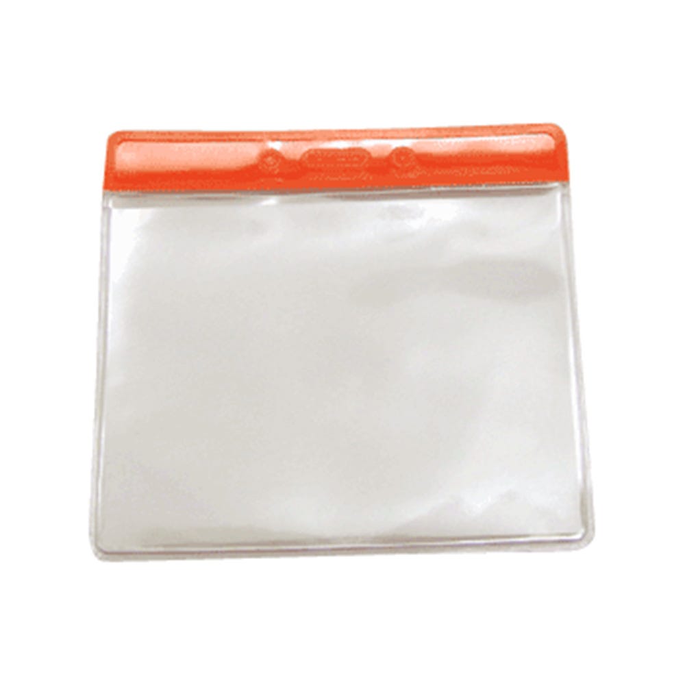 Red Bar - Horizontal - Clear Vinyl Badge Holder - 100 per pack