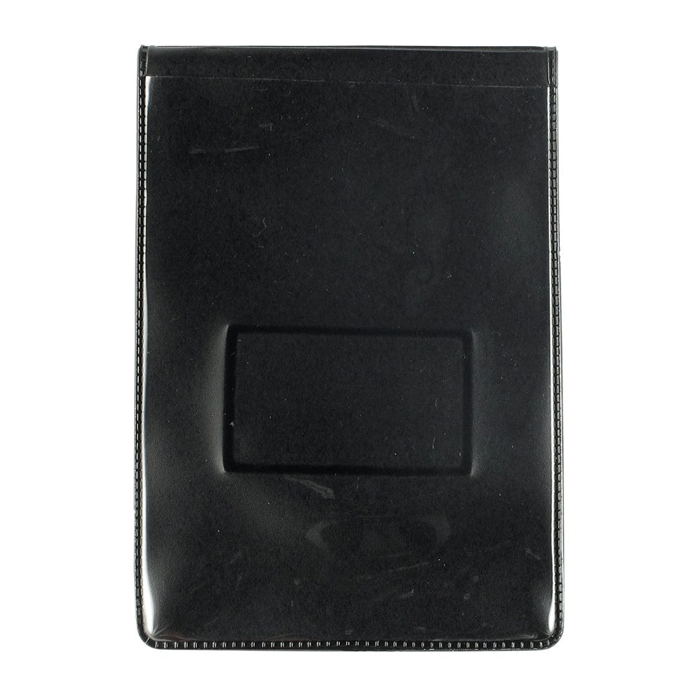 Magnetic - Vertical - Black Vinyl Vertical Badge Holder with Short Flap - 50 per pack