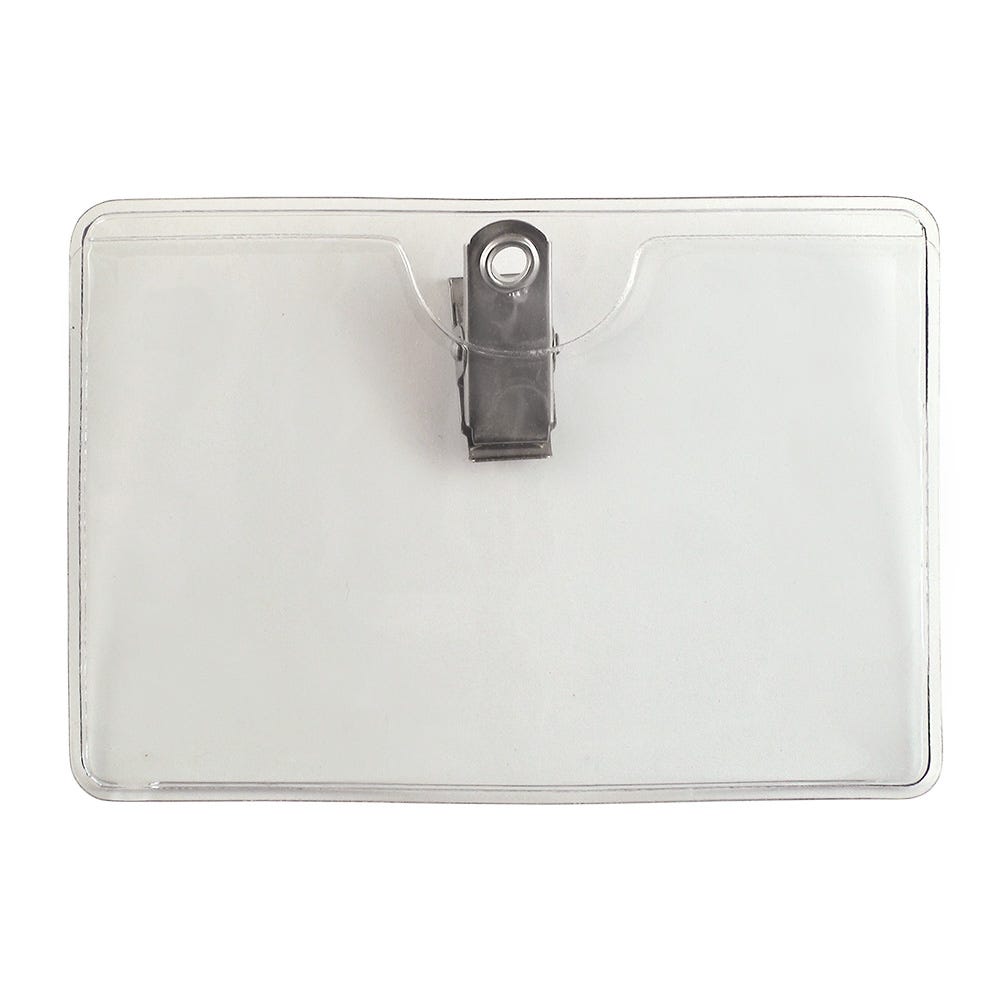 Premium Horizontal Clear Vinyl Name Tag Holders - Pack of 100