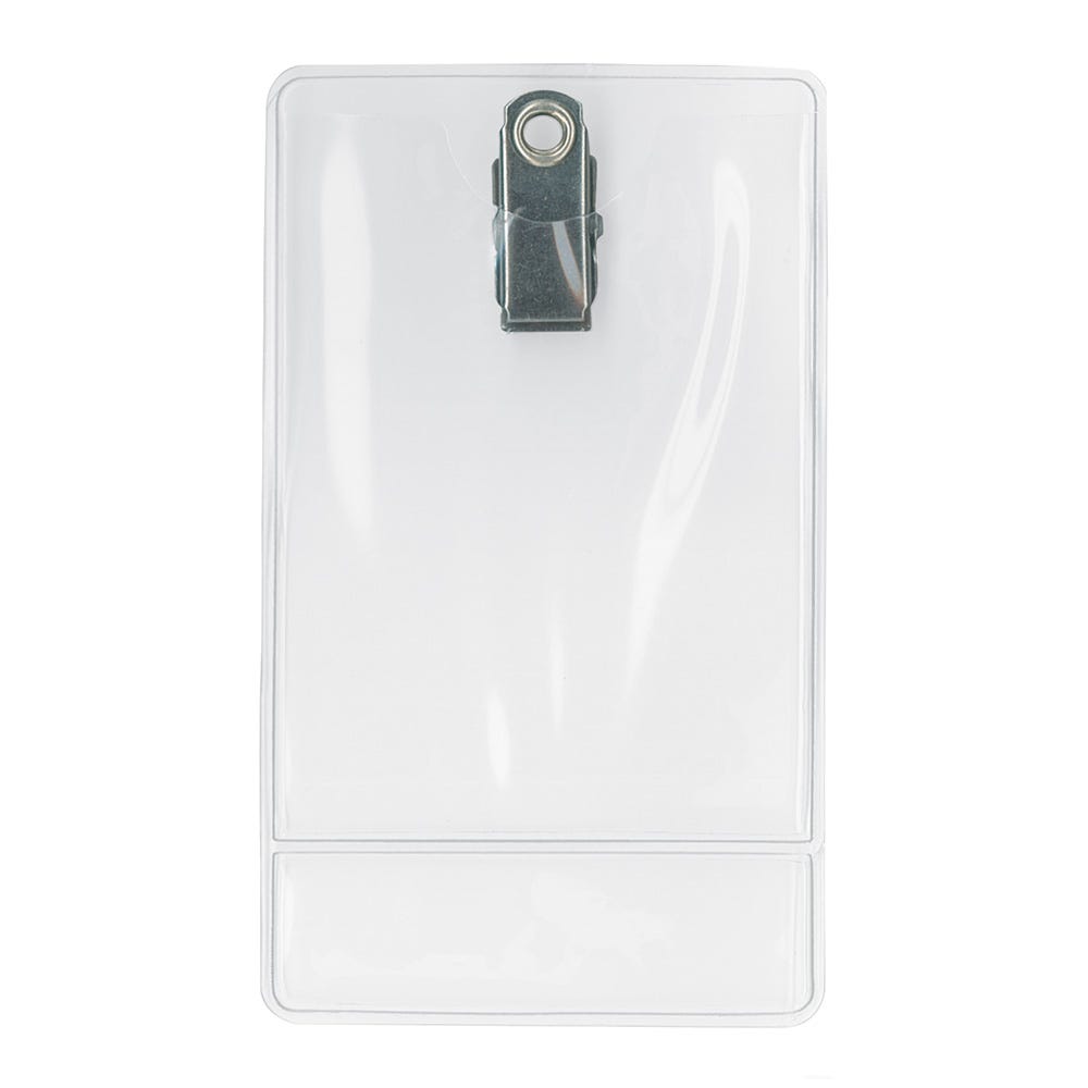 Premium Clip-on - Vertical - Clear Vinyl Display Holder - 100 per pack