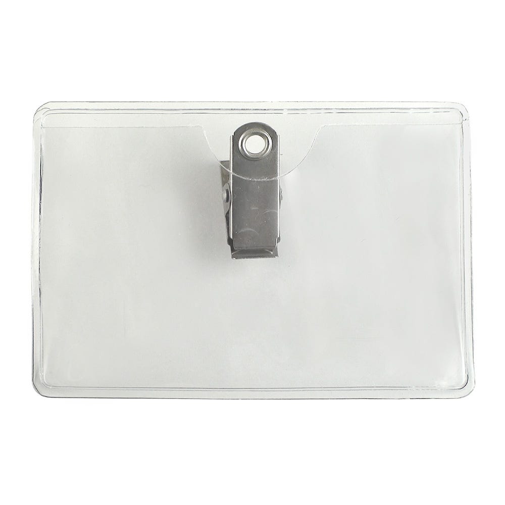 Professional Clear Vinyl Name Tag Holders - Horizontal - Pack of 100