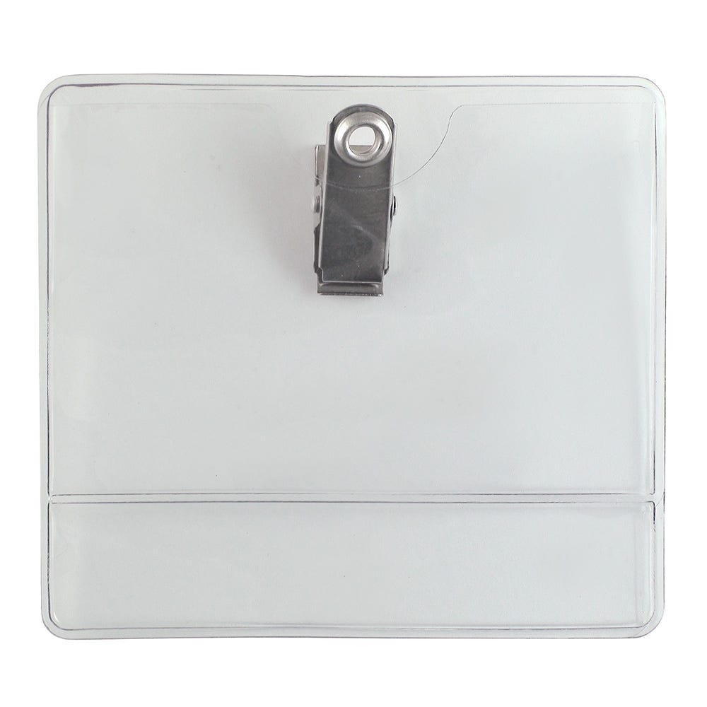 Premium Name Tag - Horizontal - Clear Vinyl Display Holder - 100 per pack