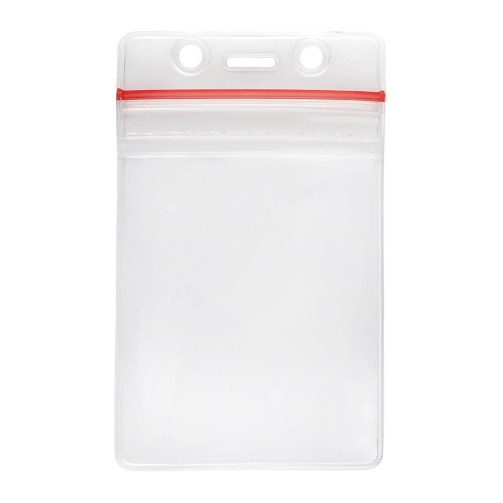 Anti-Print Transfer Clear Vertical Badge Holder with Zipper Closure