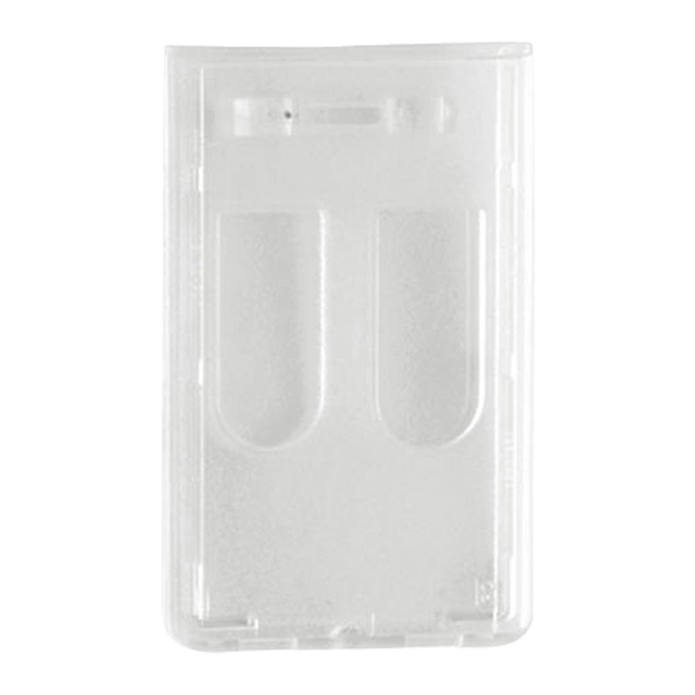 Frosted Rigid UV Plastic 2-Card Badge Holder - Vertical - 50 per pack
