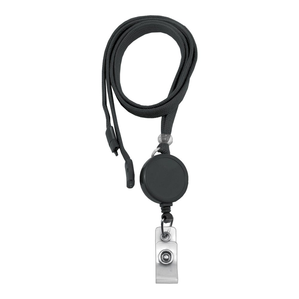 Round Badge Reels on 3/8" Breakaway Lanyards with Card Clamps - Pack of 100