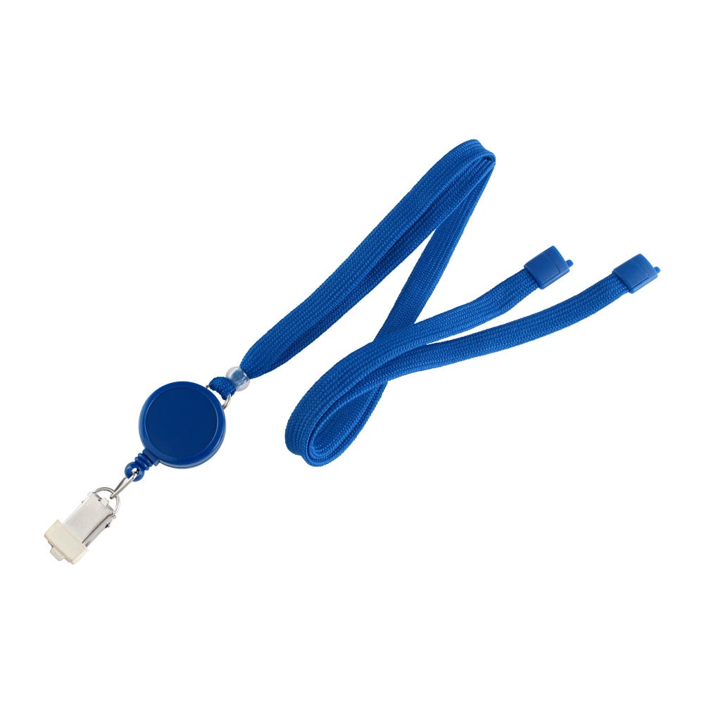 Convenient Badge Reel & Lanyard Sets - Breakaway Safety - 3/8" - 100-Pack