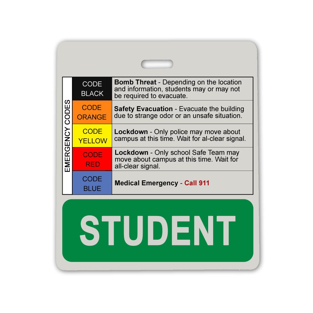Custom School Safety Horizontal Cards - 100 per pack