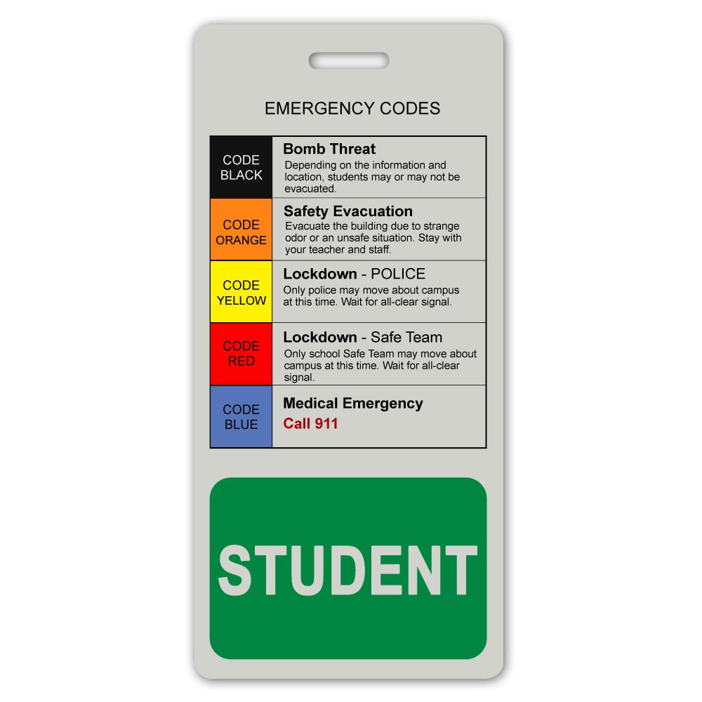 Custom School Safety Vertical Cards - 100 per pack