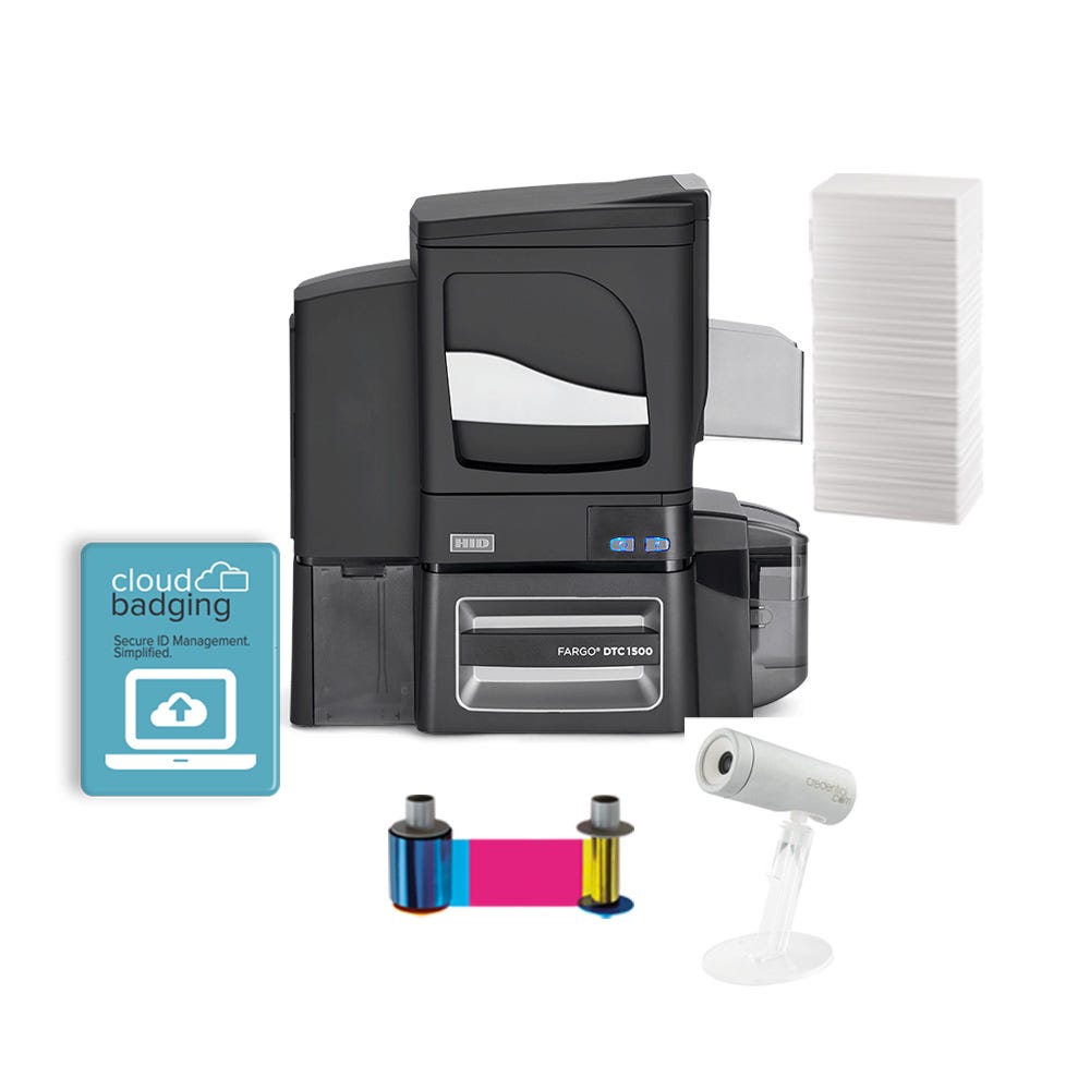 Fargo DTC1500 ID Card System Dual-Sided with Single-Sided Lamination