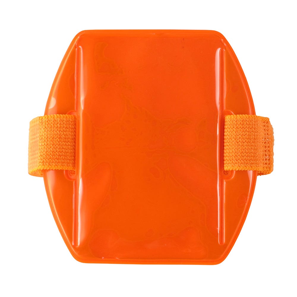 Arm Band - Vertical - Reflective Orange Vinyl Badge Holder with Orange Strap - 25 per pack