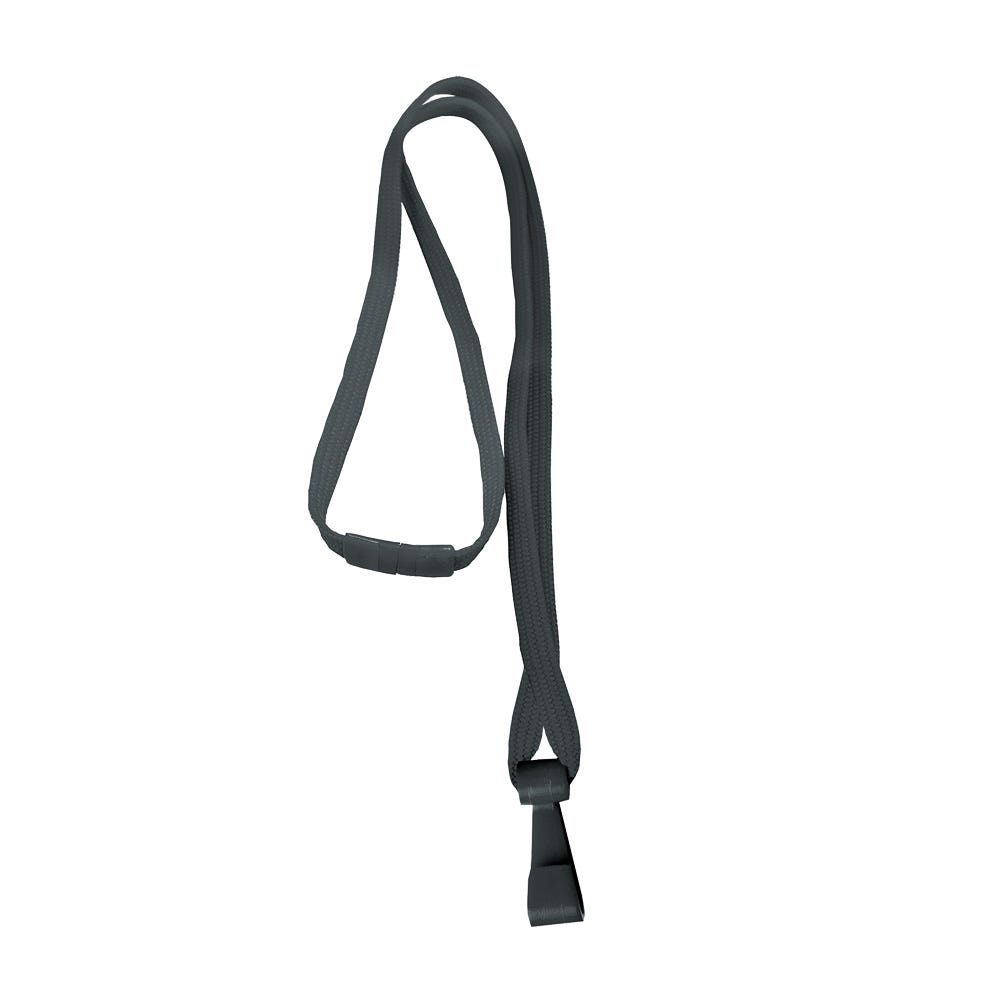3/8 Black Breakaway Lanyard with Wide Plastic Hook - 100 per pack