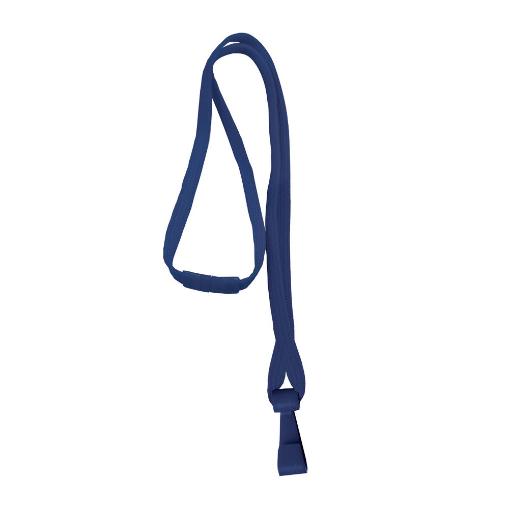 3/8 Navy Blue Breakaway Lanyard with Wide Plastic Hook - 100 per pack