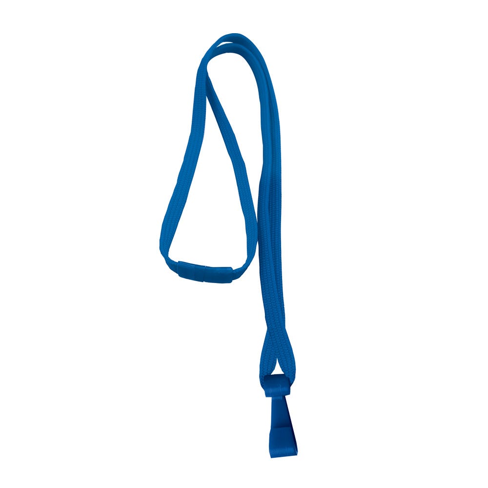 3/8 Royal Blue Breakaway Lanyard with Wide Plastic Hook - 100 per pack