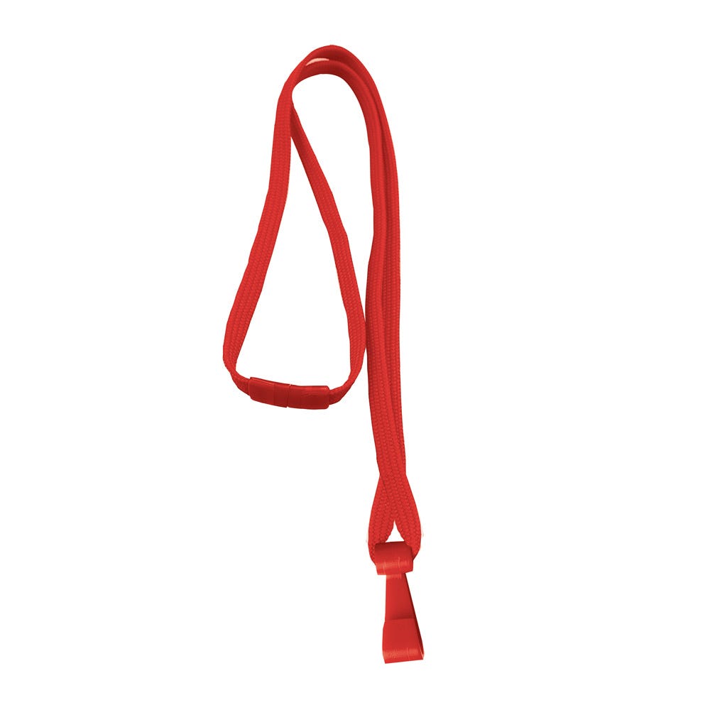 3/8 Red Breakaway Lanyard with Wide Plastic Hook - 100 per pack