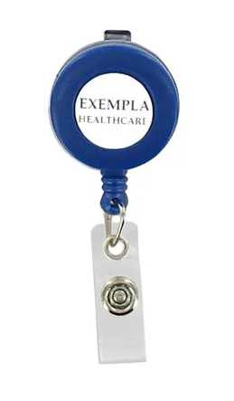 Custom Round Badge Reels - 1.25'' - Belt Clip - Clear Strap - Custom