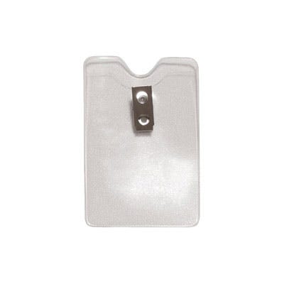 Orange Peel Texture Vertical Clear Vinyl Badge Holders - 1810-1200