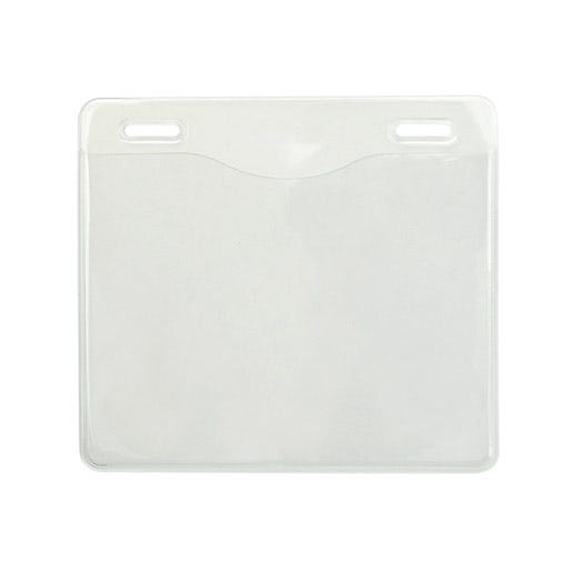 Flexible Vinyl - Horizontal - Dual Slot Clear Badge Holder - 100 pack