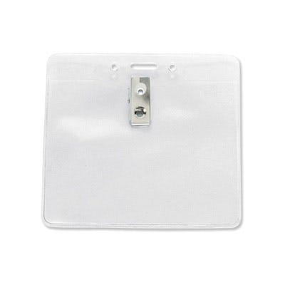 Clear Vinyl - Horizontal - Badge Holder w/ Clip - 100 per pack