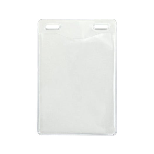 Flexible Vinyl - Vertical - Dual Slot Clear Badge Holder - 100 pack